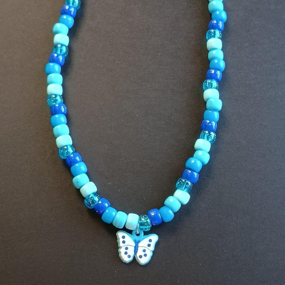 Kidcore Beaded Butterfly Choker